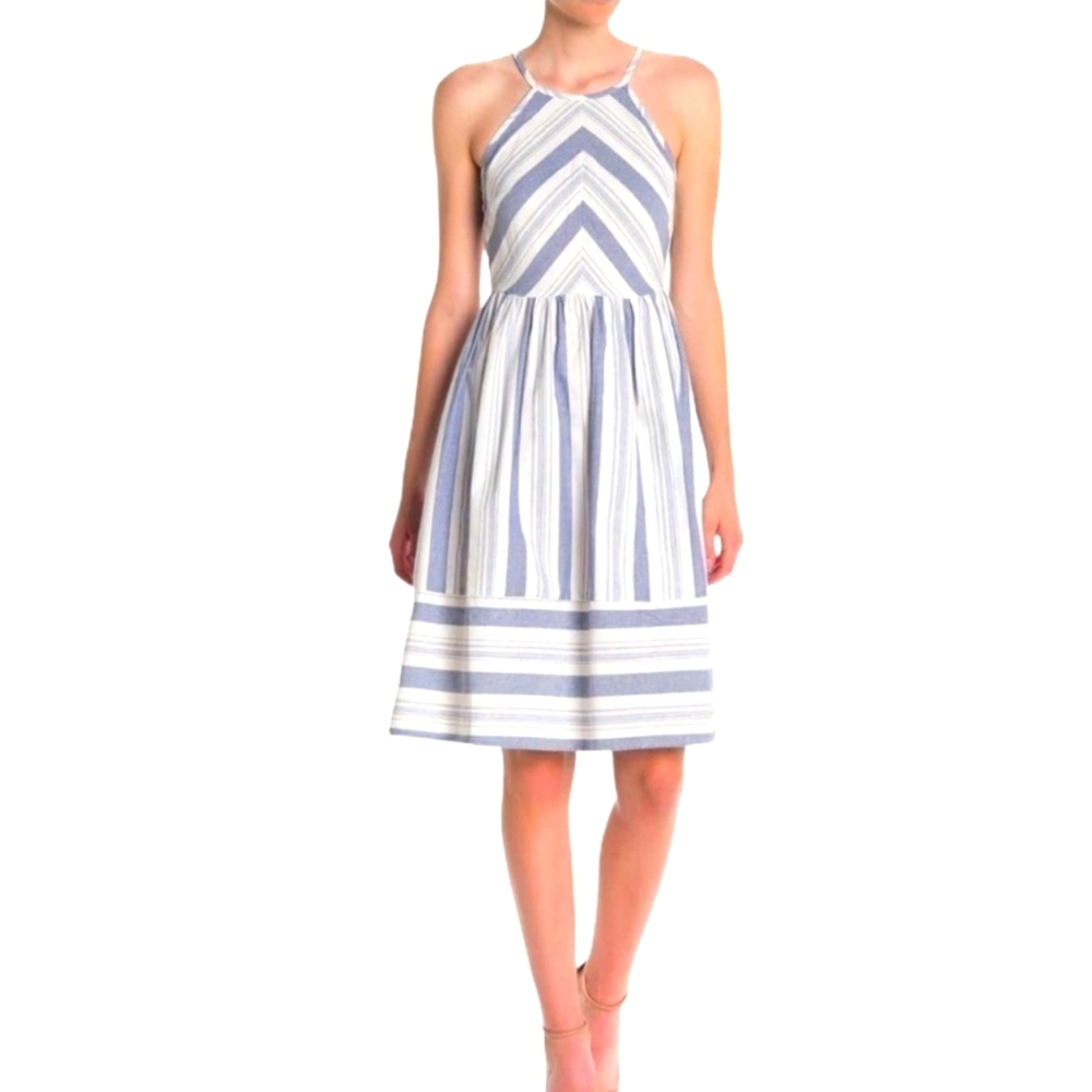 Bailey Blue Women's NWT Striped Cotton Keyhole Dress 👗